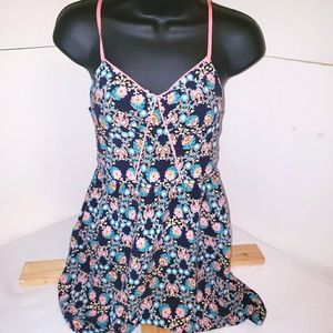 Xhileration blue and pink floral dress